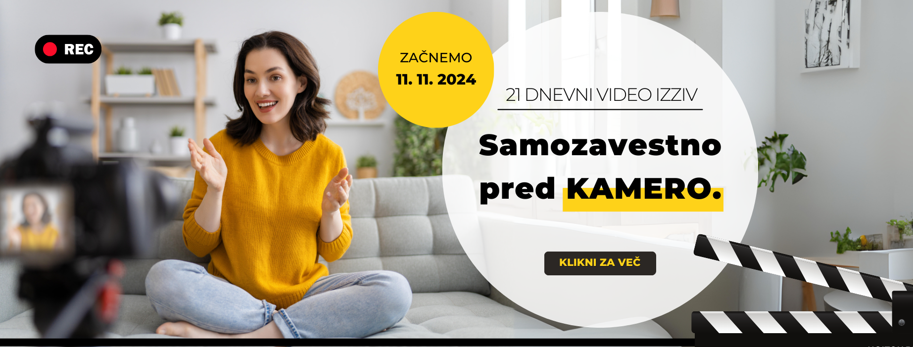 Samozavestno pred KAMERO. 21-dnevni Video izziv z Majo Lapajne, november 2024