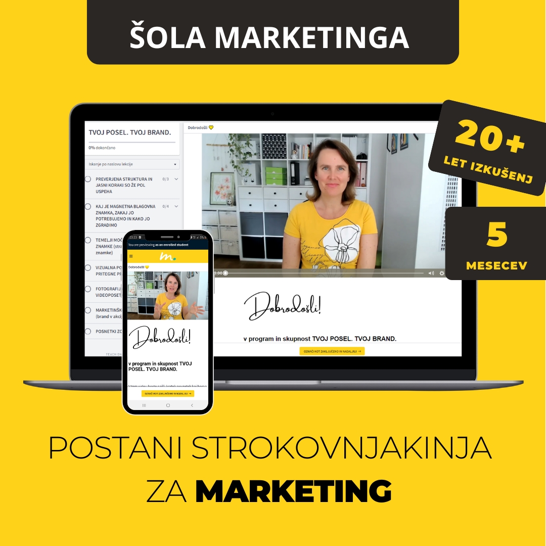 Šola digitalnega marketinga od A do Ž Tvoj posel Tvoj Brand