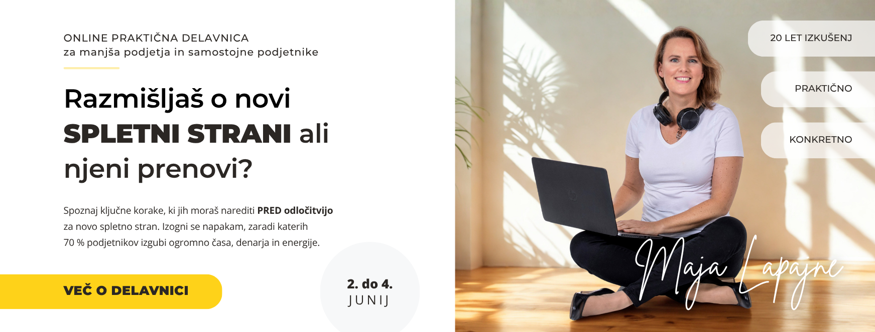 Delavnica za podjetnike Razmišljaš o novi spletni strani ali o njeni prenovi