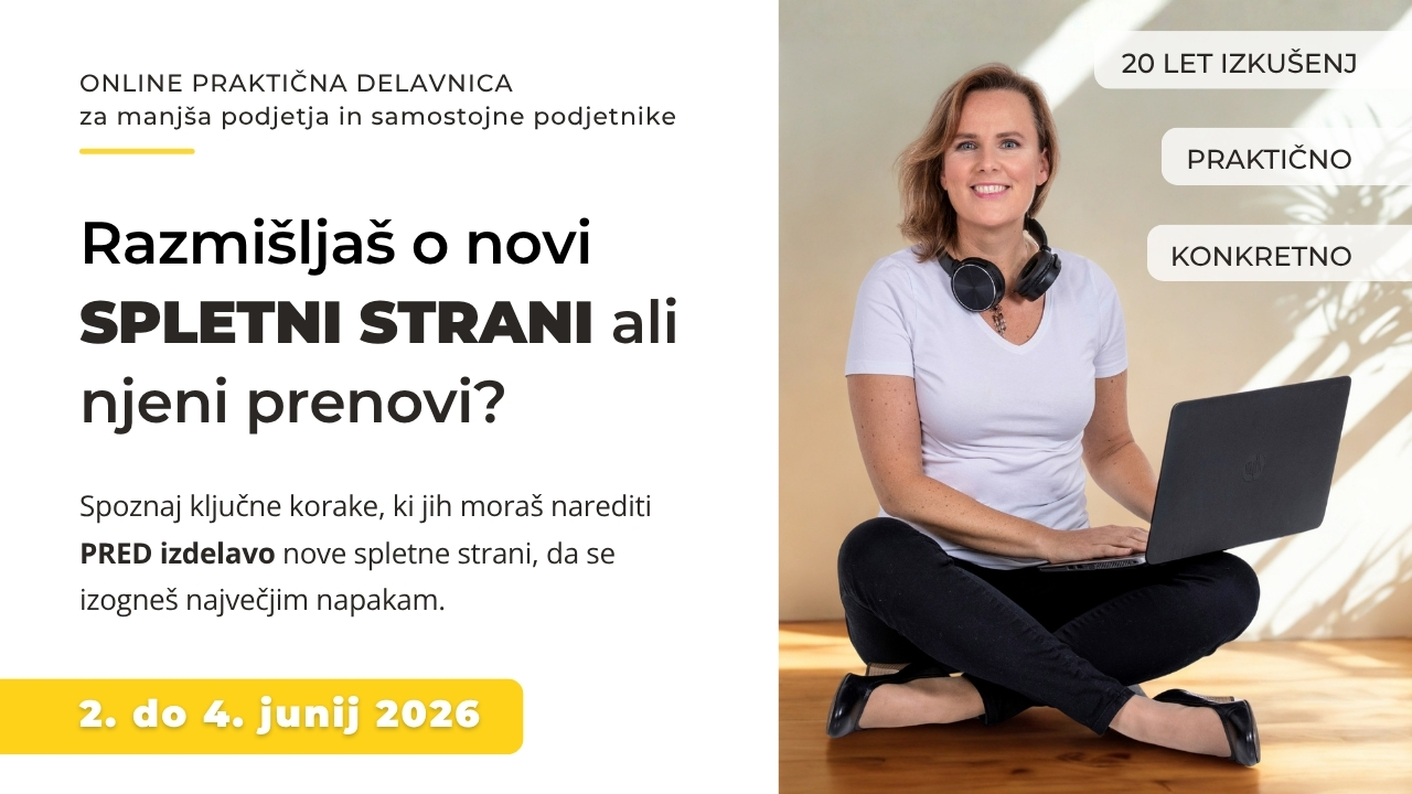 Delavnica Kaj morate narediti PRED izdelavo spletne strani