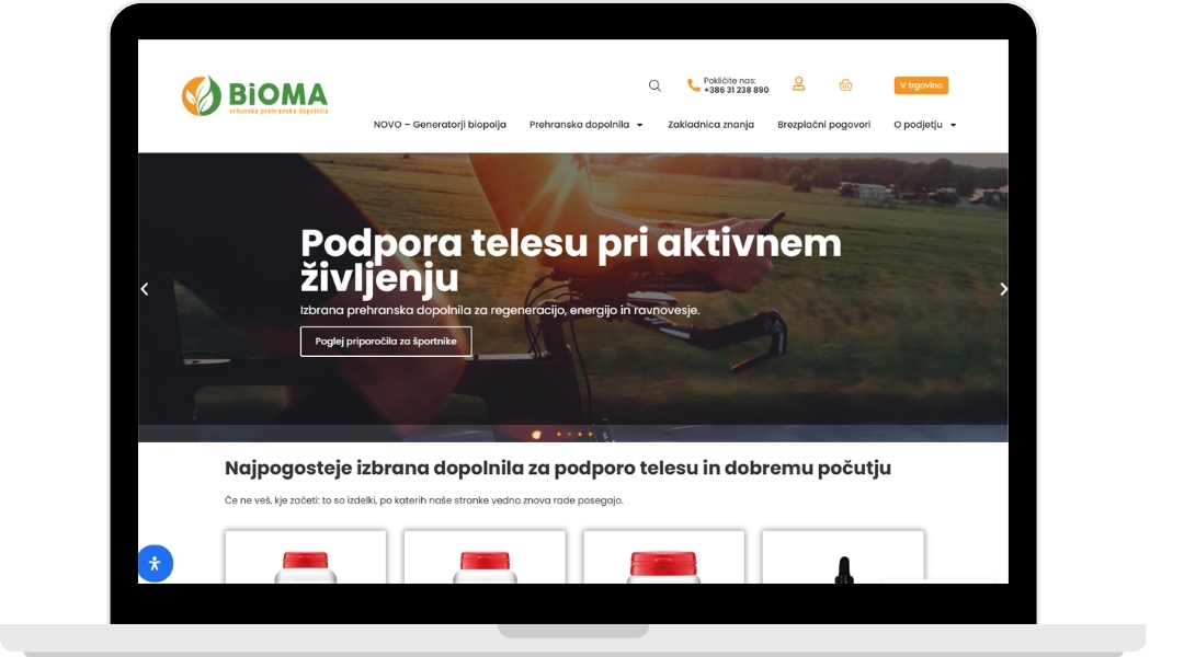 Spletna stran Bioma