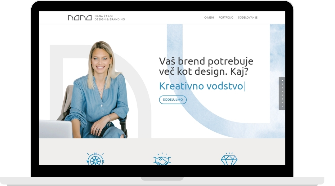 Primer spletne strani Nana Žargi Design & Branding